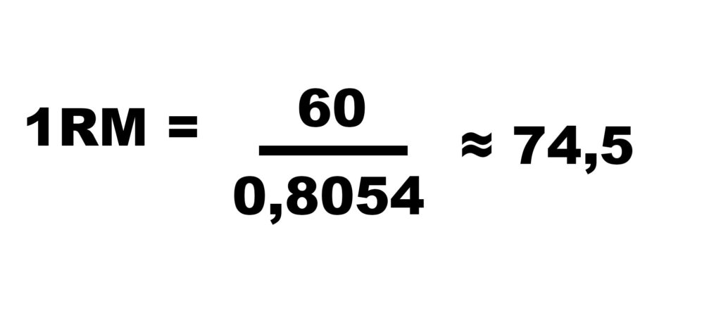 Sum vid beräkning av formeln för 1RM bänkpress