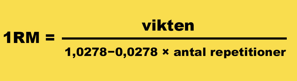 Så här ser formeln för 1RM bänkpress ut